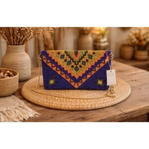Kay Lee Colorful Beaded Crossbody Bag New